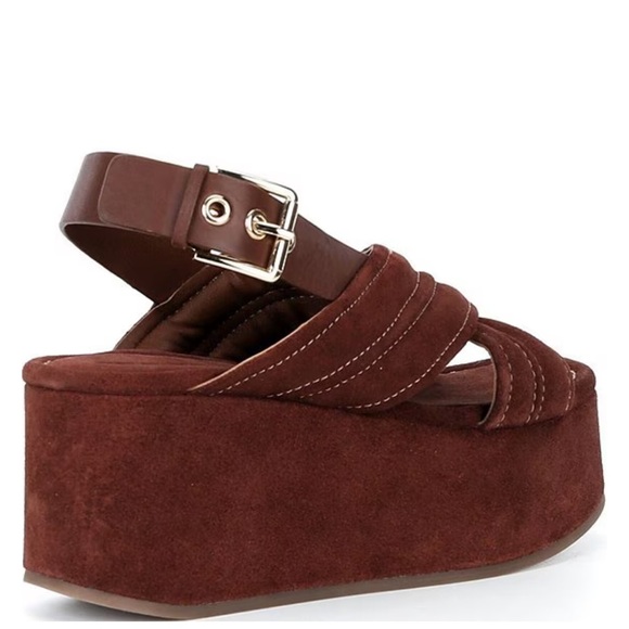 NWT Free People Beach Party Suede Slingback Platform Sandals Sz 9 - Picture 2 of 16